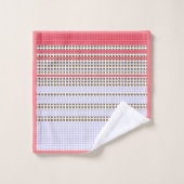 Gris, rose, brun, plaid (Gant de toilette)