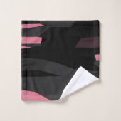 Gris rose et Abstrait noir (Gant de toilette)