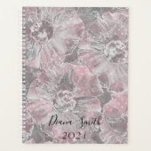 Gris rose, grandes fleurs design (Devant)