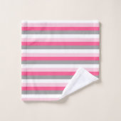 Gris rose, rose chaud, blanc et charbon de bois (Gant de toilette)