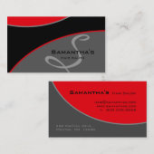 Gris rouge 2 de salon de carte de visite audacieux (Devant / Derrière)