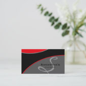 Gris rouge 2 de salon de carte de visite audacieux (Debout devant)