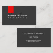 Gris Rouge professionnel maquillage Artiste Carte  (Devant / Derrière)