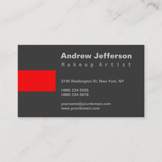 Gris Rouge professionnel maquillage Artiste Carte  (Devant)