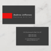 Gris Rouge professionnel maquillage Artiste Carte  (Devant / Derrière)