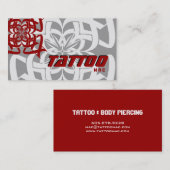 Gris rouge tribal de carte de visite de tatouage (Devant / Derrière)