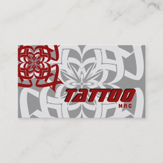 Gris rouge tribal de carte de visite de tatouage (Devant)