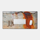 Gris rouillé et Grunge Urbain orange élégant (Clavier et souris)