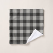 Gris rustique à carreaux buffle (Gant de toilette)