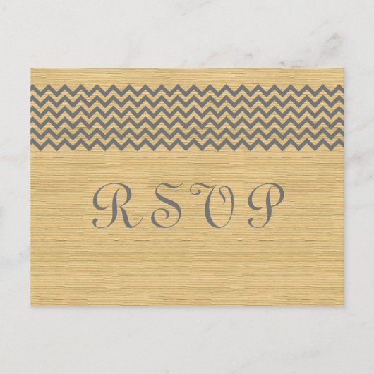 Gris Rustique Chevron carte postale RSVP (Devant)