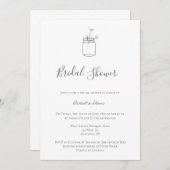 Gris rustique mason jarre nuptiale invitations dou (Devant / Derrière)