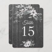 Gris rustique. Numéros de table en bois de grange (Devant / Derrière)