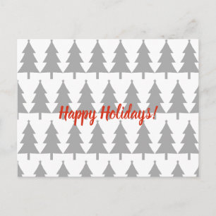 Gris sapin de Noël Happy Holidays Carte postale