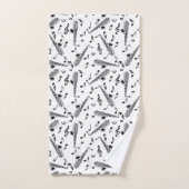 Gris saxophone musique note Motif (Serviette à main)