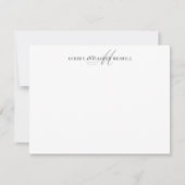 Gris Script Monogramme Moderne Stationnote Carte (Devant)