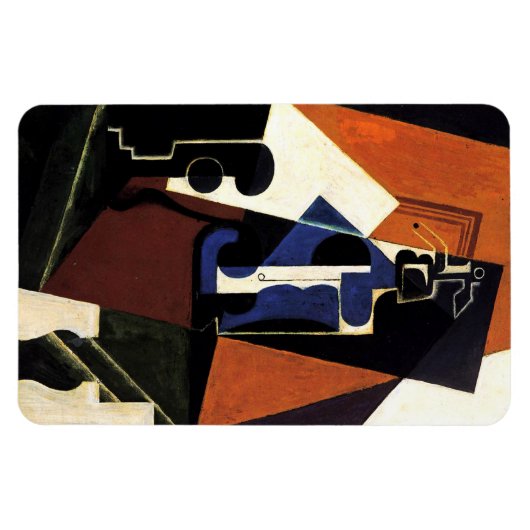 Gris - Seltzer flesje en glas, Cubisme Magneet (Horizontaal)