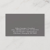 Gris simple Cercle Monogramme Cartes de visite per (Dos)