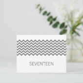Gris simple Chevron Numéro de table Carte postale (Debout devant)