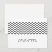 Gris simple Chevron Numéro de table Carte postale (Devant / Derrière)