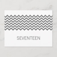 Gris simple Chevron Numéro de table Carte postale