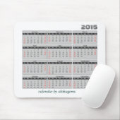 Gris simple de tapis de souris de 2015 calendriers (Avec souris)