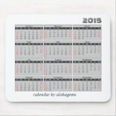 Gris simple de tapis de souris de 2015 calendriers (Devant)