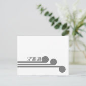 Gris Simple Déco Chic Numéro de table Carte postal (Debout devant)