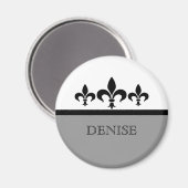 Gris Swanky Fleur De Lis Magnet (Recto/Verso)