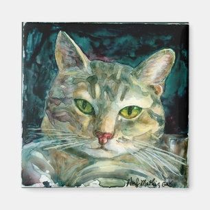 Gris Tabby Magnet de chat