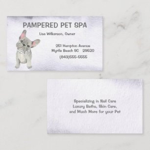 Gris Texture Bulldog Carte de visite pour animaux 