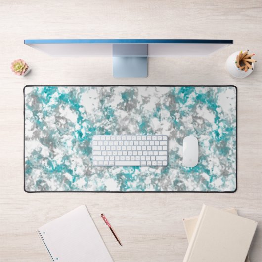 gris turquoise et blanc abstrait (Bureau 1)
