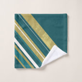 Gris Turquoise Gold Cream sur Dark Turquoise (Gant de toilette)