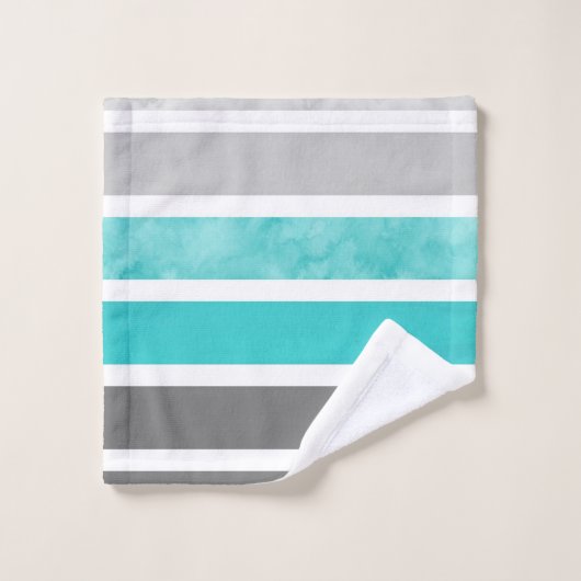 Gris Turquoise Gris Blancs (Gant de toilette)