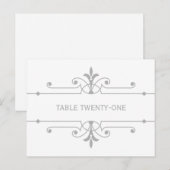 Gris v2 Fancy Ornamo Numéro de table Carte postale (Devant / Derrière)