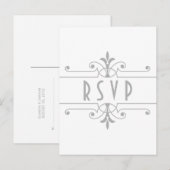 Gris v2 Fancy Ornamy Carte postale RSVP (Devant / Derrière)