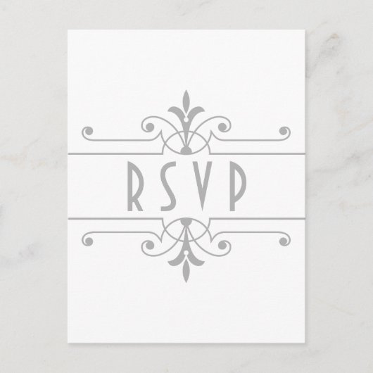 Gris v2 Fancy Ornamy Carte postale RSVP (Devant)