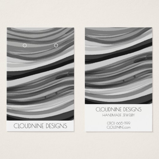 Gris Vagues Écouter Collier Bijoux Carte d'afficha (Devant & derrière)