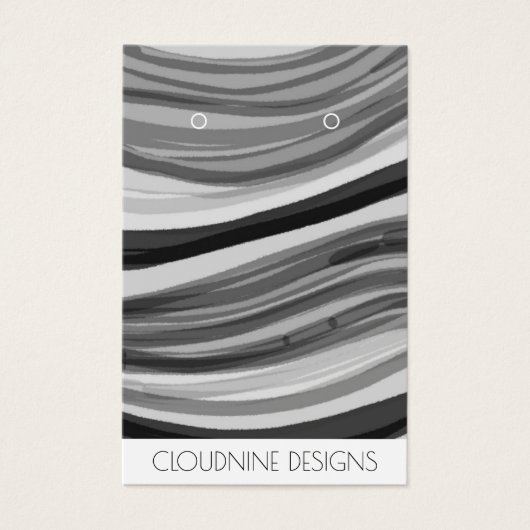 Gris Vagues Écouter Collier Bijoux Carte d'afficha (Devant)