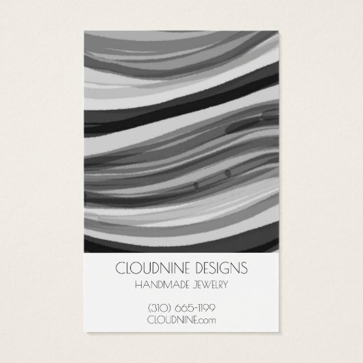 Gris Vagues Écouter Collier Bijoux Carte d'afficha (Dos)