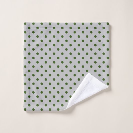 Gris Vert à pois (Gant de toilette)