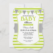 Gris vert citron citron Baby shower Invitation (Devant)