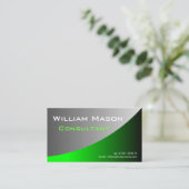 Gris vert courbé, Carte de visite professionnel (Debout devant)