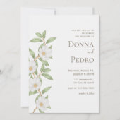 Gris Vert Faire-part de mariage moderne (Devant)