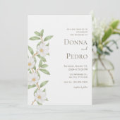 Gris Vert Faire-part de mariage moderne (Debout devant)