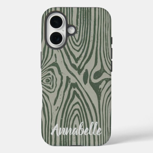 Gris vert iPhone 16 Coque (Verso)