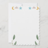 Gris vert moderne Baby shower carte d'invitation (Dos)