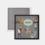 Gris Vintage Deer Magnet (Recto/Verso)