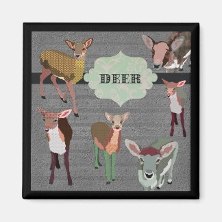 Gris Vintage Deer Magnet