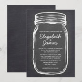 Gris Vintage Mason Jar Mariage Invitations (Devant / Derrière)