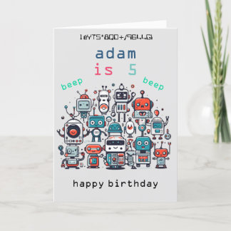 gris vintage retro sci fi Robot Cartes d'anniversa